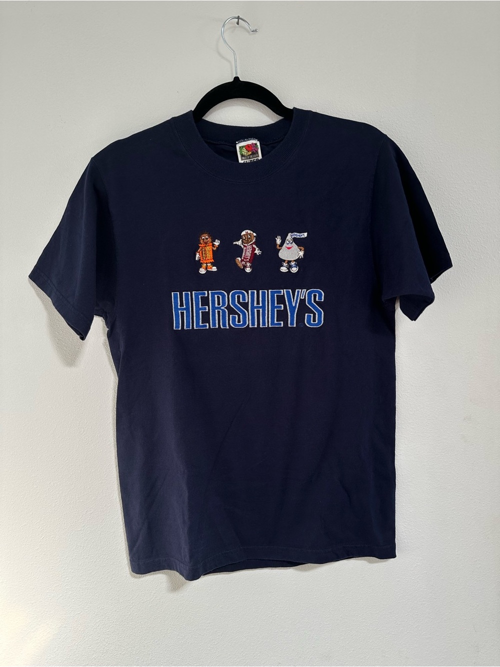 Vintage 90s Hersheys Candy Shirt Embroidered Characters Fruit of the Loom Small